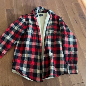NWOT mens sherpa lined flannel jacket